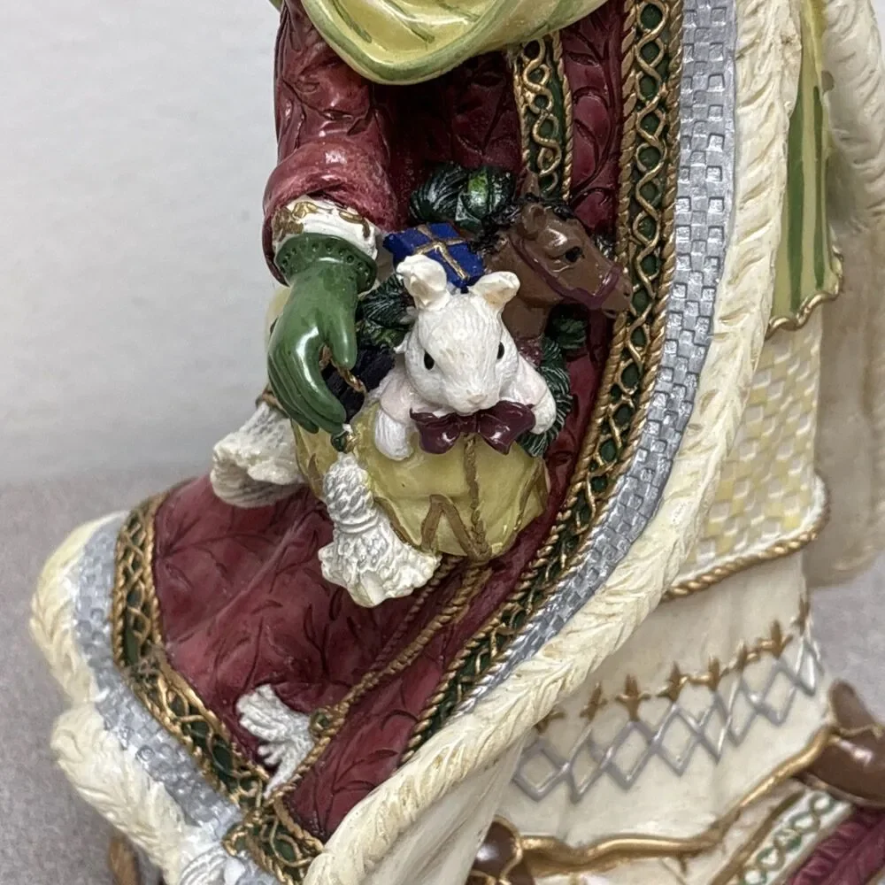 Fitz & Floyd RARE Gregorian Musical RED CLOAK, 9” Santa Figurine With‎ Lantern